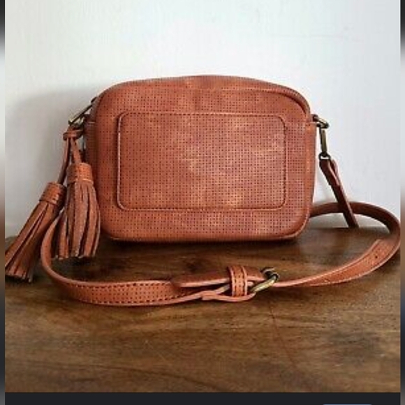 Nori Perforated Faux Suede Crossbody Purse from Anthropologie - Picture 1 of 15